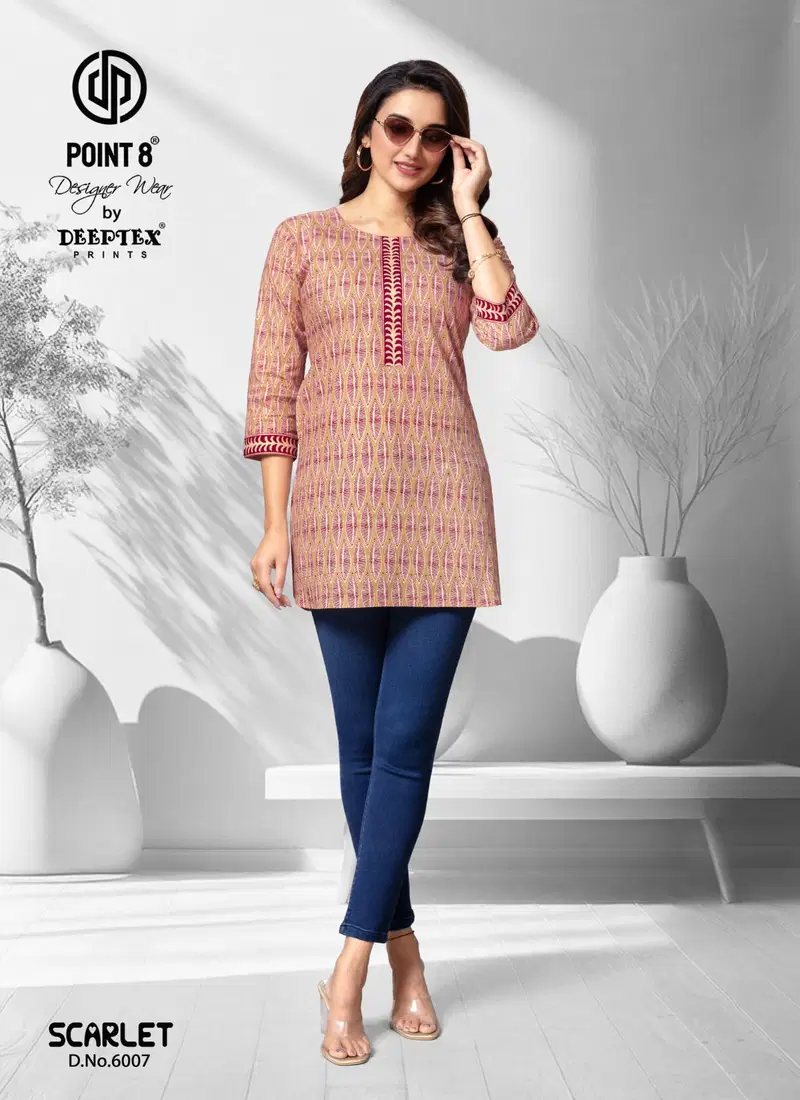 Scarlet Vol 6 By Deeptex Poplin Cotton Short Kurti Suppliers In India